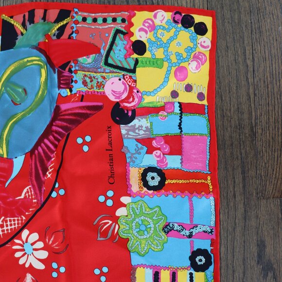 Christian Lacroix Silk Scarf Square - Picture 2 of 6